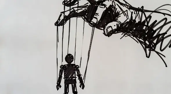 Conceptual illustration of the invisible world and the manipulation of everyday consciousness