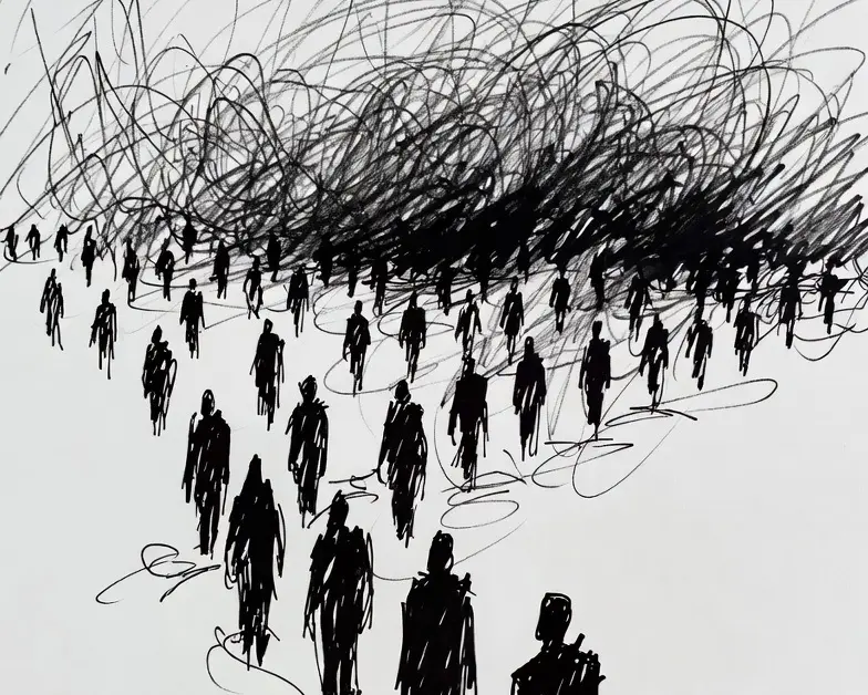 Conceptual illustration of Ontological Fog and the Sleep of Constructionism by Rusnak Link: visualization of the distinction between ontological reality and constructionist sleep